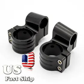 Fx-flcbt-ja-52mm-r1j-200312-1 Fxcnc Riser 1in 48mm Clip On Fork Clamp Mount Heads Replacement Part Black 1 Pair