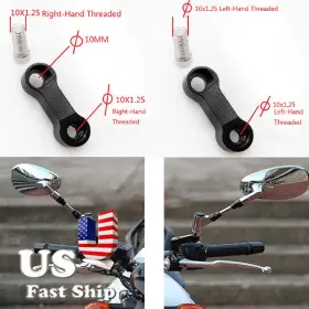 Fx-jm-116-r1j-190128-m-12 Fxcnc Black 10mm Mirror Riser Extender Standard Thread Motorbike Motorcycle Scooter Us Fx-jm-116-r1j-190128-m-12 Fxcnc Black 10mm Mirror Riser Extender Standard Thread Motorbike Motorcycle Scooter Us