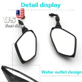 Fx-mr515l Fxcnc Universal Cnc Handle Bar End Round Rear View Side Mirrors 7/8 Inch Handlebar Custom
