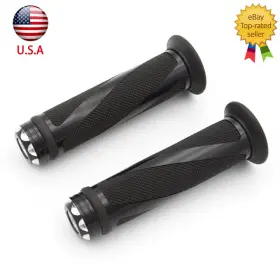 Fx-sbt-es-210918-m-54 Fxcnc For Atv Universal 7/8 Inch 22mm Cnc Hand End Handle Bar Grips Handlebar Grabs Black