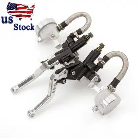 Fx-scb-gsb-yswe-20231215-m-59 Fxcnc Cnc Motorcycle Master Cylinder Reservoir Brake Clutch Hydraulic Levers Silver Us
