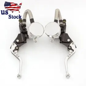 Fx-scb-gsb-yswe-211011-m-60 Fxcnc Motorcycle 7/8 Inch Cnc Silver Master Cylinder Reservoir Pump Brake Lever Hydraulic