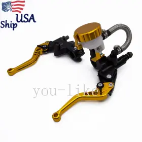 Fx-scb-gx1-r3j-250804-1 Fxcnc Cnc Motorcycle 7/8ftft 22mm Brake Clutch Master Cylinder Lever Reservoir Gold Pair Fx-scb-gx1-r3j-250804-1 Fxcnc Cnc Motorcycle 7/8ftft 22mm Brake Clutch Master Cylinder Lever Reservoir Gold Pair