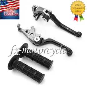 Fx-yyc-147-fs-220114-1-2 Fxcnc For Klx125 D-tracker125 2010-2016 Cnc Brake Clutch Levers Klx Logo Handle Grips