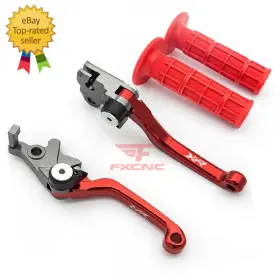 Fx-yyc-147-fs-220225-5-5 Fxcnc For Honda Xr650r 2000-2006 Cnc Brake Clutch Levers Xr Logo Grips Dirtbike Pivot