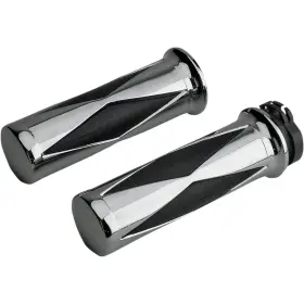 17-0522-q G2 Ergonomics 1/4 Turn Chrome/black Diamond Handlebar Grips 17-0522-q G2 Ergonomics 1/4 Turn Chrome/black Diamond Handlebar Grips