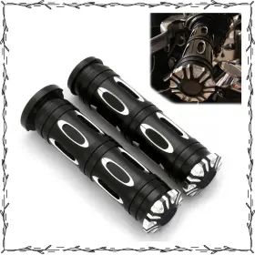 Sm-1617-bk Happy-motor 1 Inch Cnc Aluminum Throttle Grips For Harley Touring/softail 2008-2025