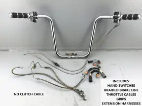 56015-02 Harley-davidson 2002 Road King Cvo Wild 1 Inc. Chubbys Handlebar 16 Inch Tall Chrome