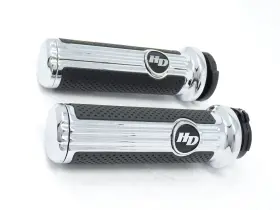 56100158 Harley-davidson Genuine Defiance Chrome Hand Grips 96-up Cable Nice