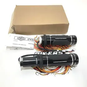2023.5up Harley-davidson 56100619 New Genuine Adversary Heated Hand Grips Black / Silver 2023.5up Harley-davidson 56100619 New Genuine Adversary Heated Hand Grips Black / Silver