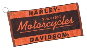 Hdl-18502 Harley-davidson Motorcycles Bar Towel - 9.5ftw X 20.5ftl Black
