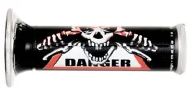 01684 Harris Grips 01684/fdng Sport Bike - Black Skull Danger 01684 Harris Grips 01684/fdng Sport Bike - Black Skull Danger