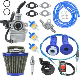 Hlt-19hyq-tj-bl Holato Pz19 Carburetor Carb Air Filter Throttle Handle Grips Cable For 50cc Blue