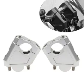 Hukyu 550723707262 Silver 1 25mm Handlebar Bar Mount Clamp Riser For Honda Suzuki Kawasaki