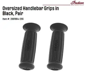 2881964-266 Indian Motorcycles Motorcycle Scout Pair Oversized Handlebar Grips Black-2881967-266