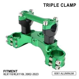 M151504034-d Jfg Racing For Klx110l Motorcycle Triple Clamp And Bar Mount Cnc Klx110 2002-2023 Green