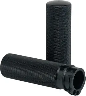 03-93-1 Joker Machine Knurled Handgrips - Hard Black Anodized Finish Motorcycle