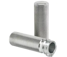 03-93-4 Joker Machine Knurled Handgrips - Raw Machined Aluminum Finish