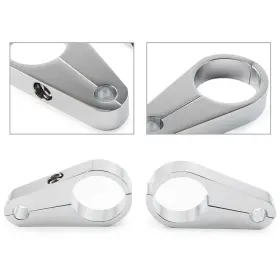 Kabusikikaisya-kawausa 550746626489 2pcs 1.25 Inch Handlebar Brake Clutch Cable Wire Clamp Holder For Harley Bike Silver