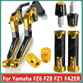 Kanala Parts Fz6 Fz8 Fz1 Cnc Handle Grips Cap Brake Clutch Levers Black Sets For Yamaha Fazer