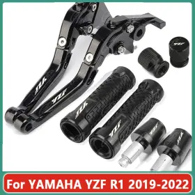 Kanala Parts R1 2019-2022 Cnc Handle Grips Cap Brake Clutch Levers Black Sets For Yamaha Yzf Kanala Parts R1 2019-2022 Cnc Handle Grips Cap Brake Clutch Levers Black Sets For Yamaha Yzf