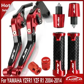 Kanala Parts Yzfr1 2004-2014 For Yamaha Yzf R1 Motorcycle Brake Clutch Levers Grips Handle Sets Red