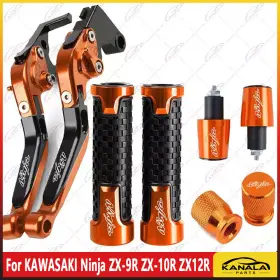 Kanala Parts Zx-9r Zx-10r Zx12r New Handle Grips End Cap Brake Clutch Levers For Kawasaki Ninja Zx9r Zx10r