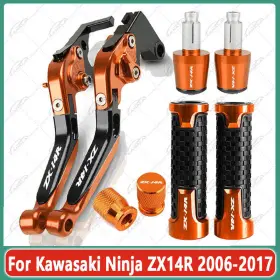 Kanala Parts Zx14r 2006-2017 Orange Cnc Brake Clutch Levers Handlebar Sets For Kawasaki Ninja