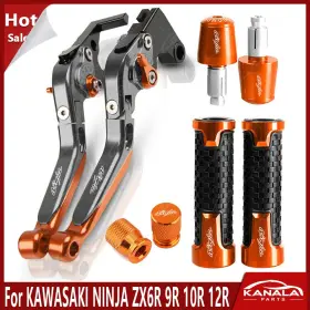 Kanala Parts Zx6r 9r 10r 12r Motorcycle Clutch Levers Grips Handle Set For Kawasaki Ninja New