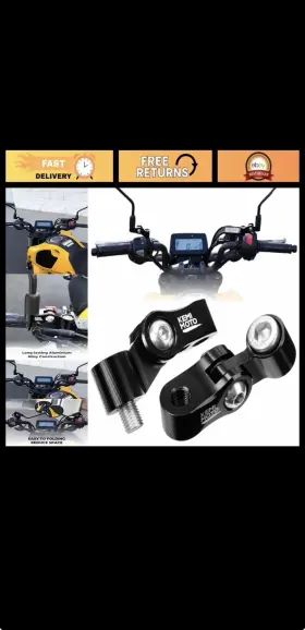 F1735-00701 Kemimoto Adjustable Motorcycle Handlebar Mirror Mount - 10mm 7/8 Inch