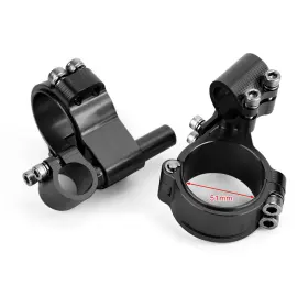 Hbc-109-blk Kingdarn Cnc Motorcycle 51mm Fork Clip On Ons Handlebar Heads Mount Clamp Universal