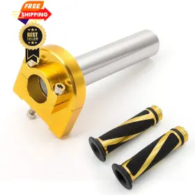 Kr-118-044 Krace Motorcycle 7/8 Inch Handle Bar Hand Grips With Anodized One Size Yellow