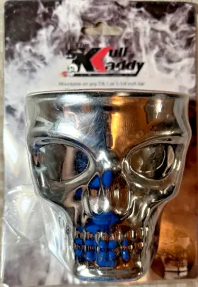 1075 Kruzer Kaddy Skull Bar Mount Cup Holder Chrome #1075 1075 Kruzer Kaddy Skull Bar Mount Cup Holder Chrome #1075