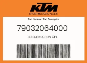 79032064000 Ktm Genuine Bleeder Screw Cpl -