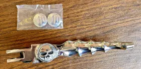 1047 Kuryakyn Chrome Skeleton/skull/zombie Clutch Lever And Medallions For Harley 1996-2017