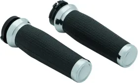 5940 Kuryakyn Thresher Grips Dual Cable Chrome - Ergonomic Powersports Handlebar