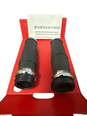 5942 Kuryakyn Black &chrome Thresher Hand Grips For Harley Electronic Throttle 5942 Kuryakyn Black &chrome Thresher Hand Grips For Harley Electronic Throttle