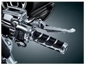 Kur6352 Kuryakyn 6352 Kinetic Grips - Chrome Motorcycle Street Bike