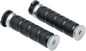 6672 Kuryakyn Silver Dual Cable Dillinger Handlebar Grips 6672 Kuryakyn Silver Dual Cable Dillinger Handlebar Grips