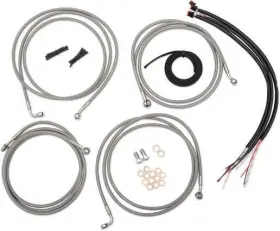 La-8110kt2a-19 La Choppers Complete Handlebar Cable/brake And Clutch Line/wire Kit