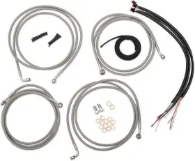 La-8130kt2-16 La Choppers Complete Handlebar Cable/brake And Clutch Line/wire Kit
