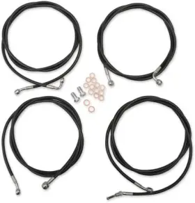 La8054kt13b La Choppers Std Handlebar Cable/brake And Clutch Line/wire Kit-black