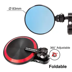 Bemlp20rdfbamfksn1033 M-fcatory Red Reborn Bar End Mirrors Folding For Ducati 749 / 999 S R 03-07 06 05 04