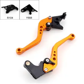 M543-s023-gold Madhornets Short Brake Clutch Levers For Yamaha Yzf R6 05-14 R1 2004-2008 R6s Gold