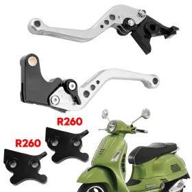 M543-s086-silver Madhornets Silver Motorcycle Short Clutch Brake Lever Fit For Vespa Gts 300 Super