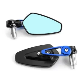 Mirrors-137-blue Madhornets Handle Bar End Mirrors Motorcycle Rear View Wing Mirror For 250 390 690 Pair