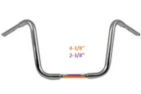 31-0165s Mcm For 12-1/2 Inch Buffalo Ape Hanger Handlebar With Indents Chrome 31-0165s Mcm For 12-1/2 Inch Buffalo Ape Hanger Handlebar With Indents Chrome