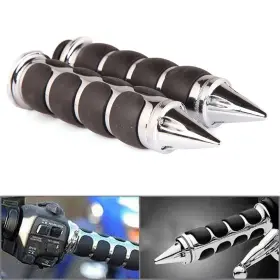 Lxecbus048 Miss Moly Pair Of 1 Inch Dual Motorcycle Bar End Hand Grips Handlebar For Cruisers Chrome Lxecbus048 Miss Moly Pair Of 1 Inch Dual Motorcycle Bar End Hand Grips Handlebar For Cruisers Chrome