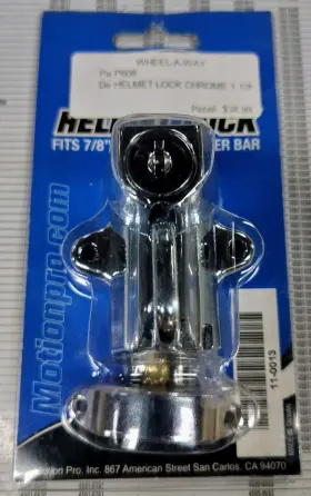 P608 Motion Pro Chrome Helmet Lock For 7/8 Inch 1 1/8 1/4 Tube Bar