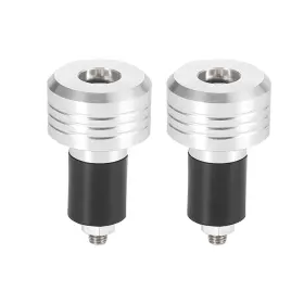 Motoforti 747709991702 2pcs Universal 17mm Round Handlebar End Caps Plug For Motorcycle Silver Tone Motoforti 747709991702 2pcs Universal 17mm Round Handlebar End Caps Plug For Motorcycle Silver Tone